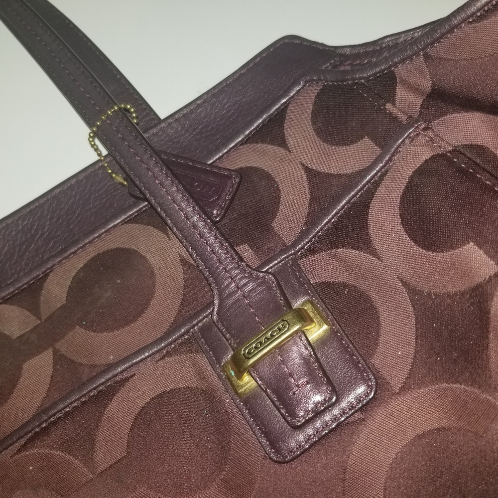** Sold Coach Signature Jacquard Satchel - Picture 9 of 9